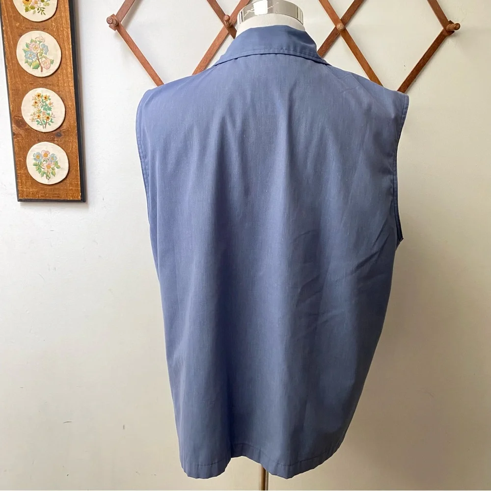 Vintage 90s Hunting Fishing Blue Utility Vest Large